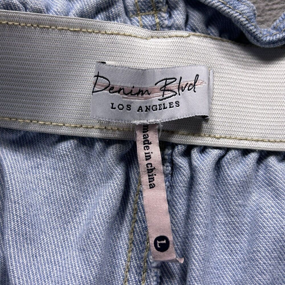 Denim Blvd Paperbag Shorts Womens L High Rise Pleated Mom Y2K - Picture 4 of 7